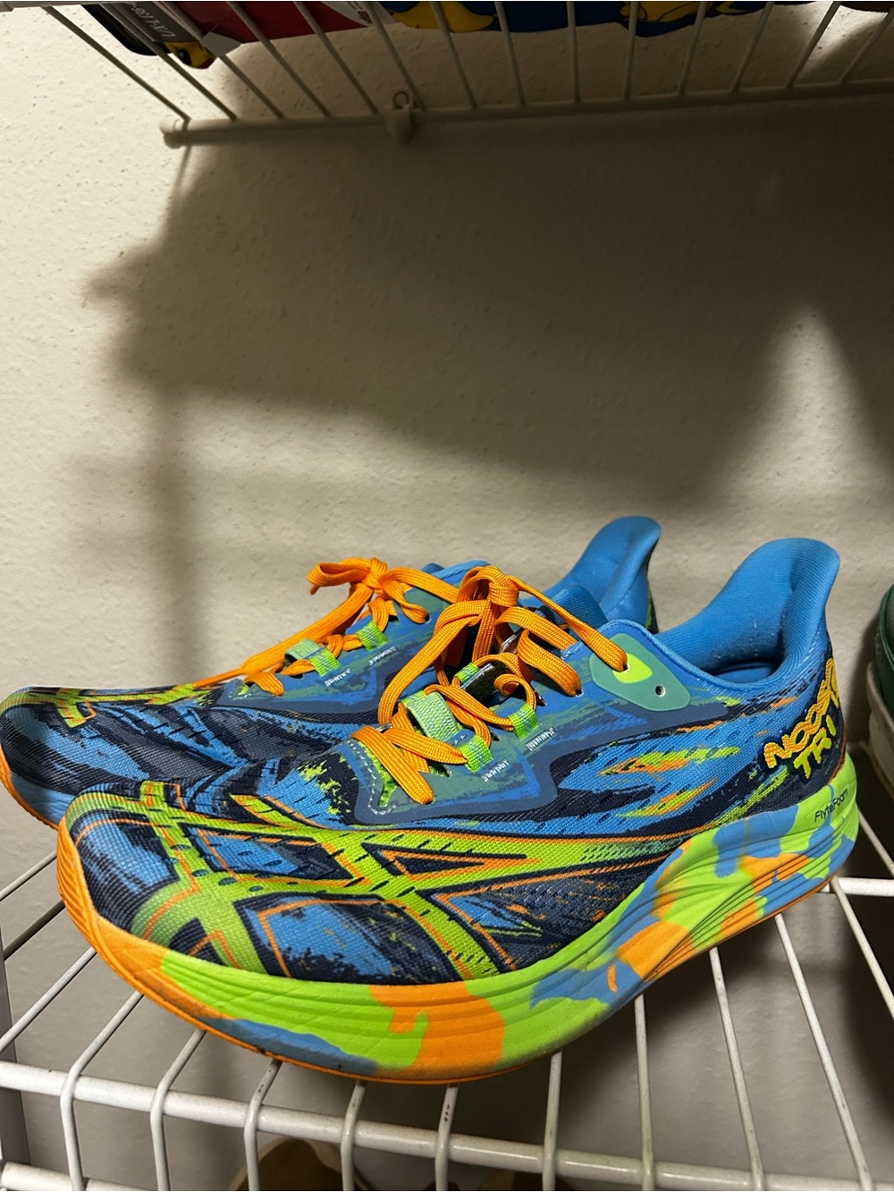 Asics Blue, Green & Orange Men's Athletic Running Shoes